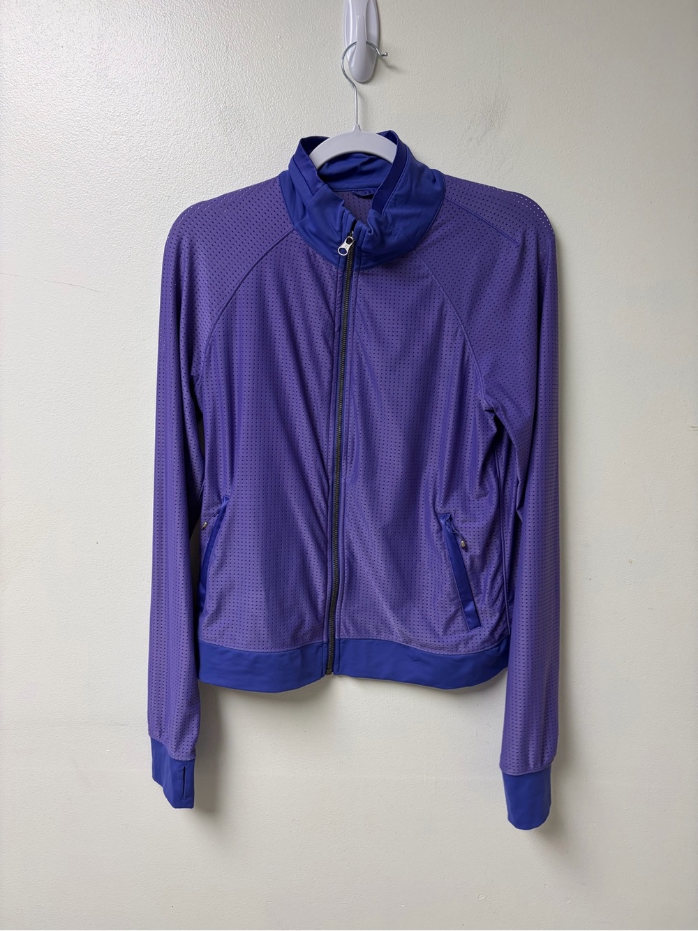 Lululemon Sweaty or Not Jacket Iris Flower Purple Size 10 - Picture 5 of 10